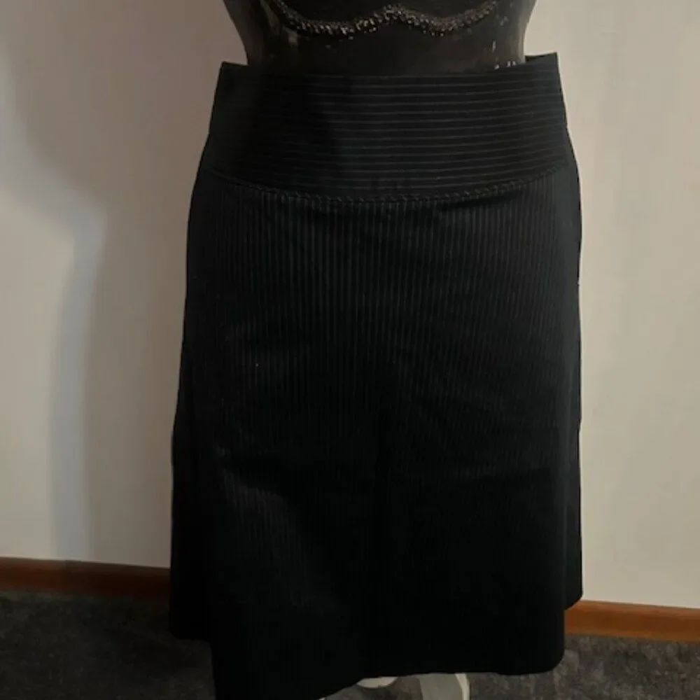 Merona Black/White Ebony stripe high waist fit & flare skirt, size 18